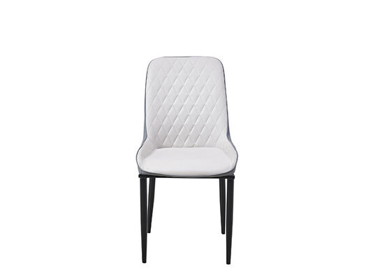Chaise dinante tapissée en cuir minimaliste de fer travaillé