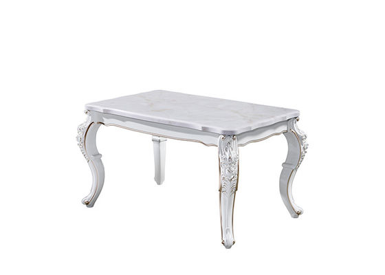 Table de salle à manger de marbre rectangulaire de découpage généreuse de famille