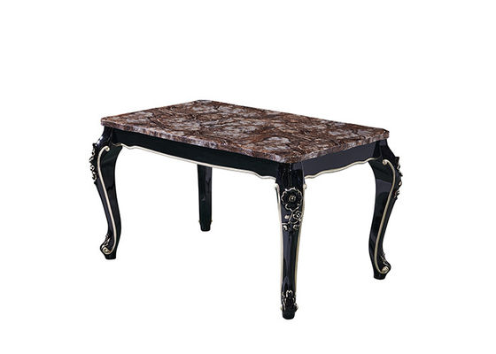 Rétro Ebony Restaurant Rectangle Marble Table de luxe