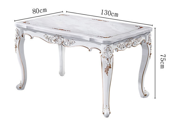 Table de salle à manger de marbre rectangulaire de rétro peinture européenne