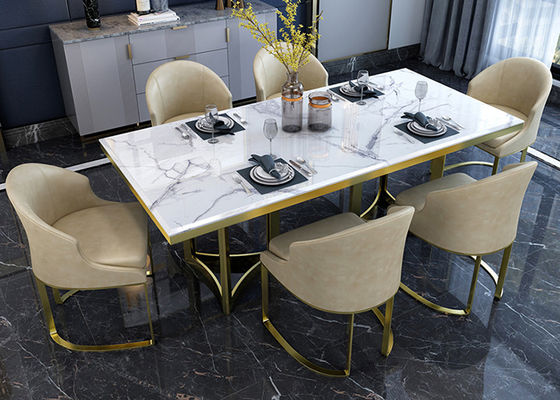 Cadre de table à la mode d'acier inoxydable de table de salle à manger d'ardoise