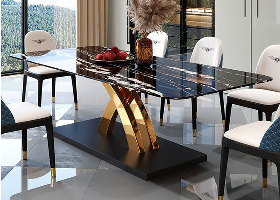 Table de salle à manger de marbre de luxe de famille forte et durable