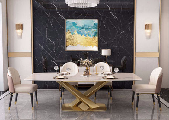 Tableau supérieur de marbre de salle à manger de 130x80x77cm
