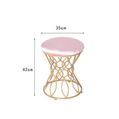 Saleté d'intérieur d'acier inoxydable Ottoman du velours 35cm d'or résistante