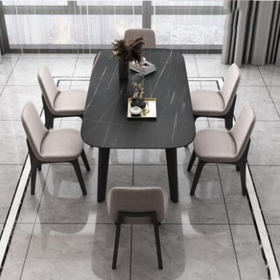 Moderne de luxe de lumière en bois minimaliste nordique de table de salle à manger pour 6 personnes