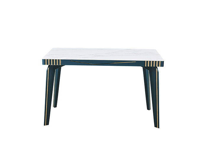 Table de salle à manger en bois solide d'ardoise de dalle simple et élégante de roche