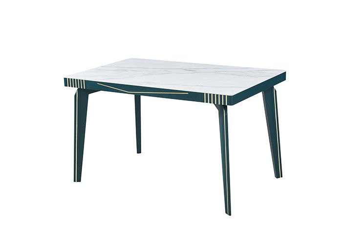 Table de salle à manger de marbre en bois solide moderne d'ardoise de roche