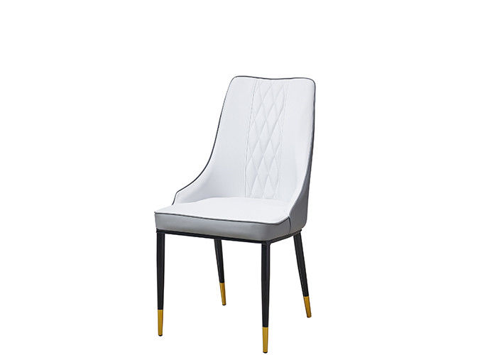 Cuir moderne d'acier inoxydable capitonné dinant des chaises
