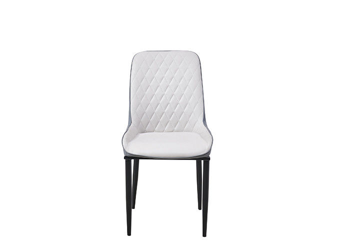 Chaise dinante tapissée en cuir minimaliste de fer travaillé