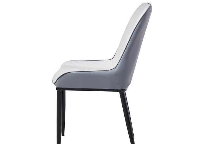 Chaise dinante tapissée en cuir minimaliste de fer travaillé