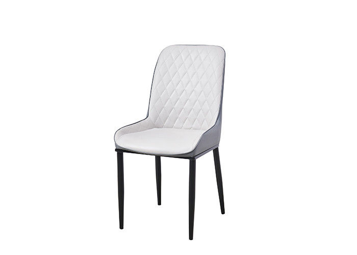 Chaise dinante tapissée en cuir minimaliste de fer travaillé