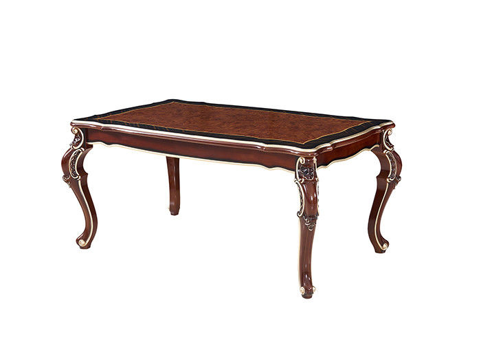 Table de salle à manger en bois de marbre rectangulaire de peinture française