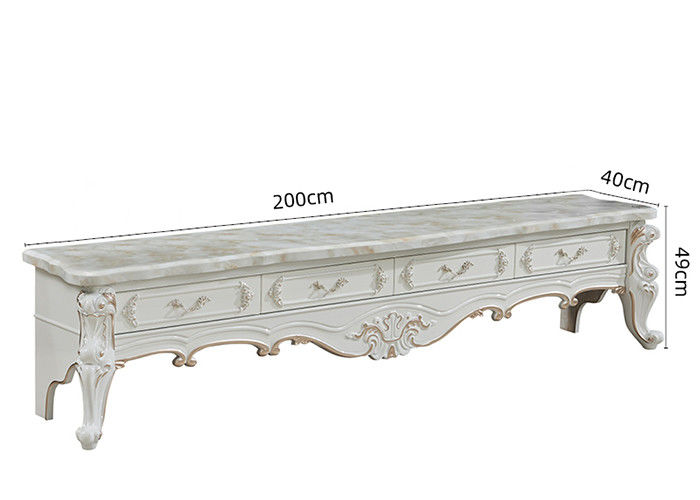 table basse de marbre de 220cmx40cmx49cm et unité de TV