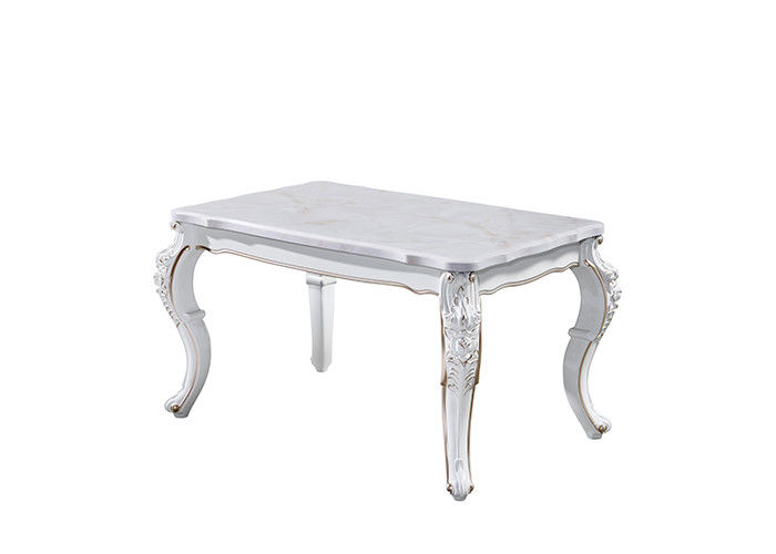 Table de salle à manger de marbre rectangulaire de découpage généreuse de famille