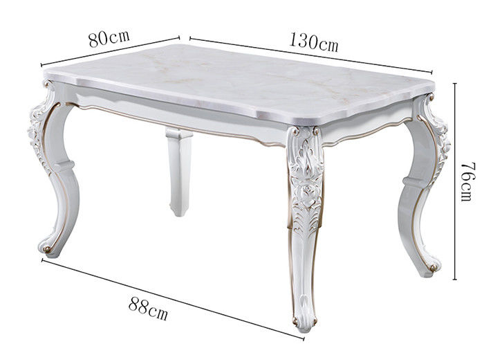 Table de salle à manger de marbre rectangulaire de découpage généreuse de famille