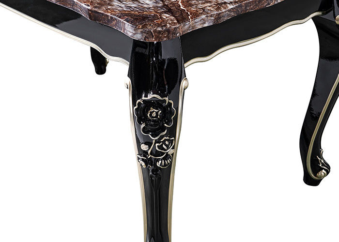 Rétro Ebony Restaurant Rectangle Marble Table de luxe