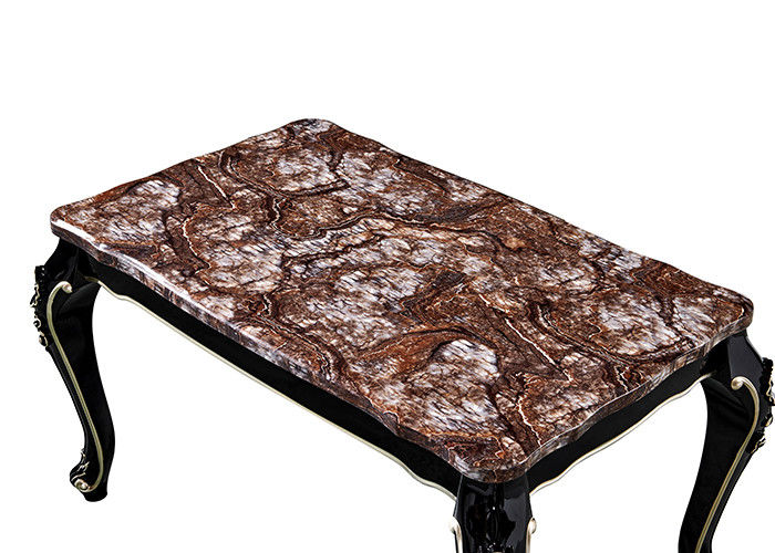 Ebony Nordic Marble Dining Table découpé par peinture de luxe, table de salle à manger européenne de style