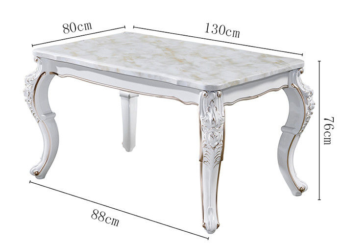 Table de salle à manger de marbre rectangulaire d'hôtel, table de salle à manger de marbre solide européenne