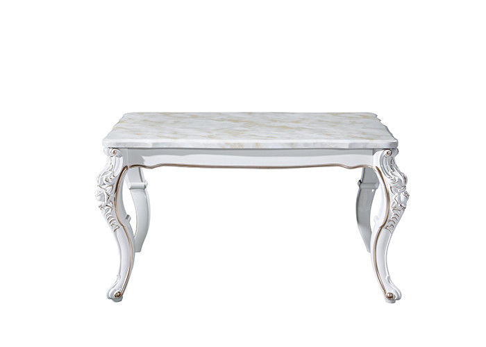 Table de salle à manger de marbre rectangulaire d'hôtel, table de salle à manger de marbre solide européenne