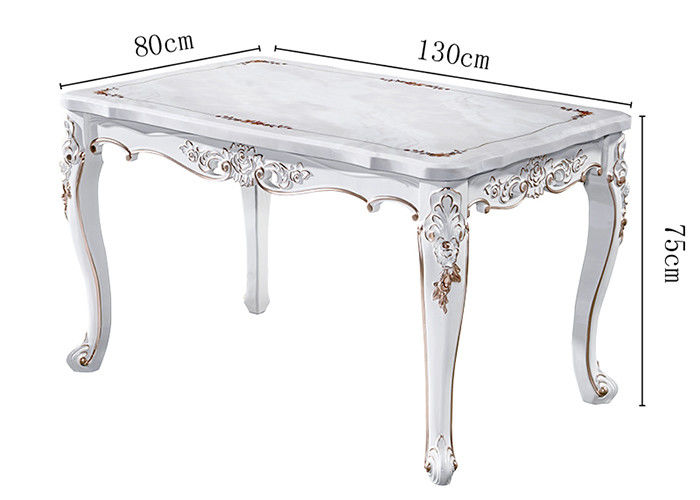 Table de salle à manger de marbre rectangulaire de rétro peinture européenne