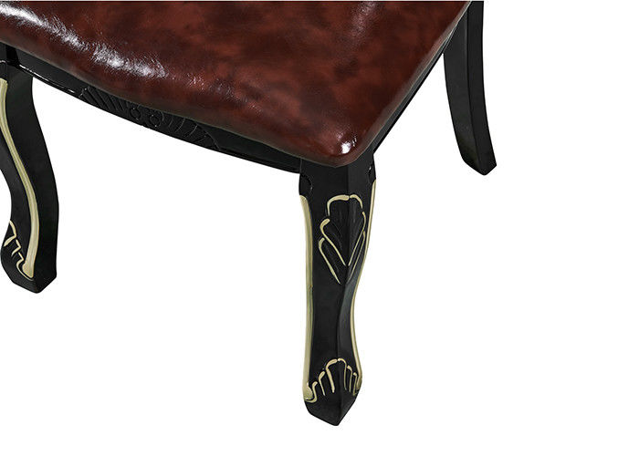 Chaises dinantes européennes d'Ebony Solid Wood Carved Sponge