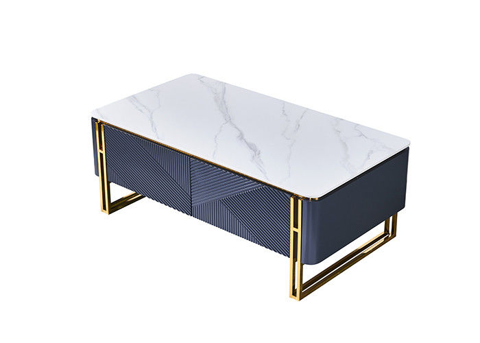 130cmx70cmx50xm marbrent la table basse de support de TV, table basse carrée