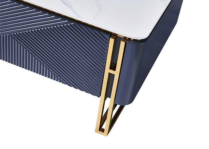 130cmx70cmx50xm marbrent la table basse de support de TV, table basse carrée