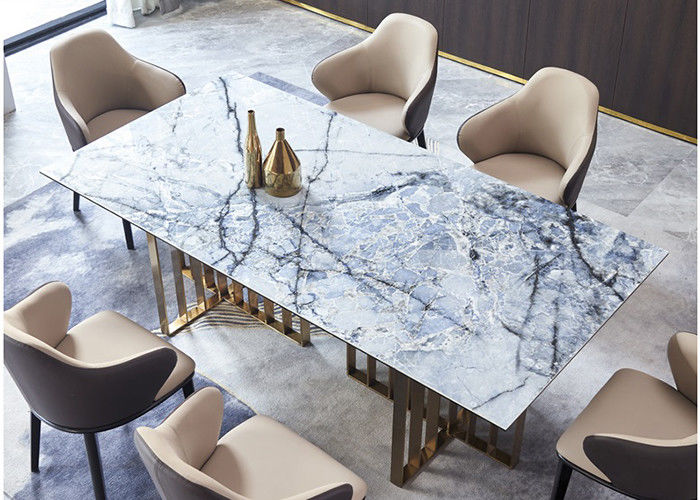 Ensemble minimaliste de table de salle à manger d'hôtel de vue forte en métal