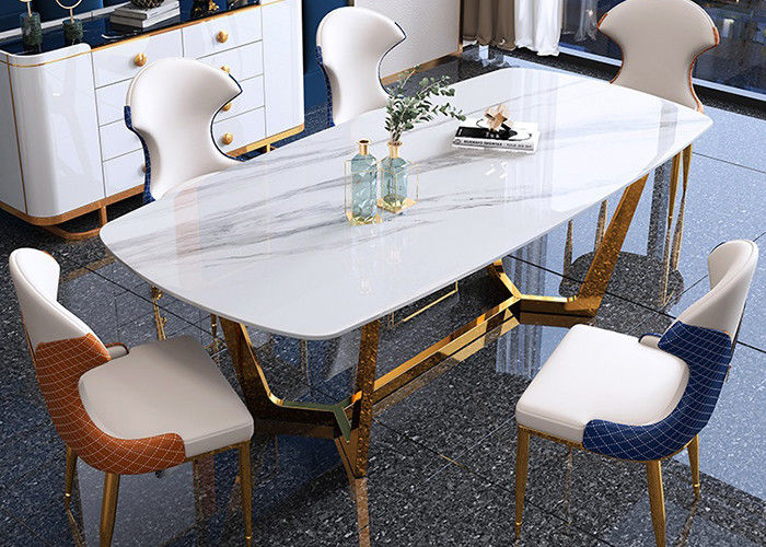 Table de salle à manger de marbre 130cmx80cmx77cm de luxe moderne
