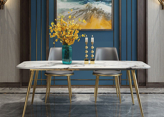 Table de salle à manger de marbre de luxe 140x80x76cm à la maison à la mode