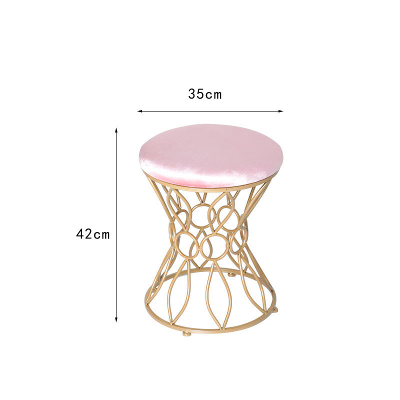Saleté d'intérieur d'acier inoxydable Ottoman du velours 35cm d'or résistante