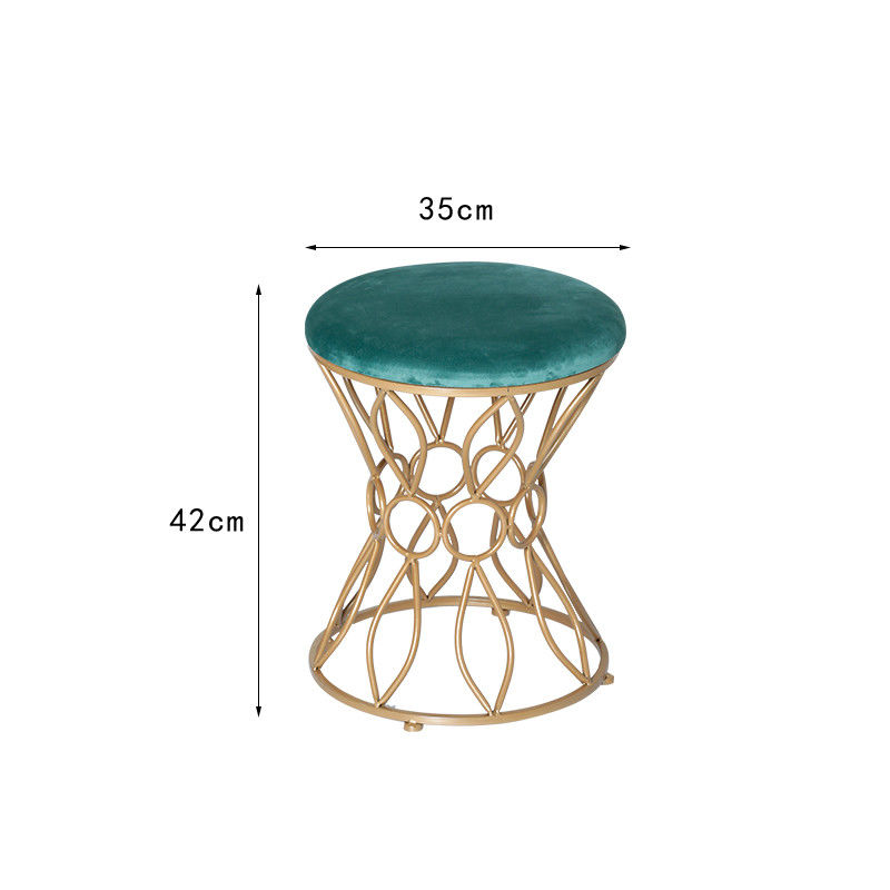 Saleté d'intérieur d'acier inoxydable Ottoman du velours 35cm d'or résistante