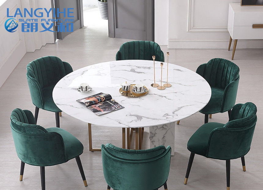 Taille nordique d'Odm de cercle de marbre de la combinaison à la maison minimaliste 75cm de table de salle à manger