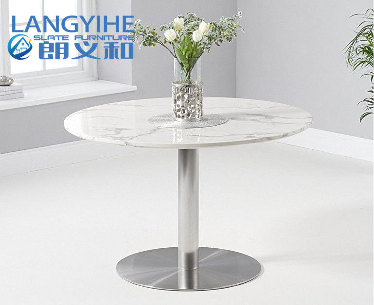 Table de salle à manger tapissée de marbre de cercle de la chaise 120cm