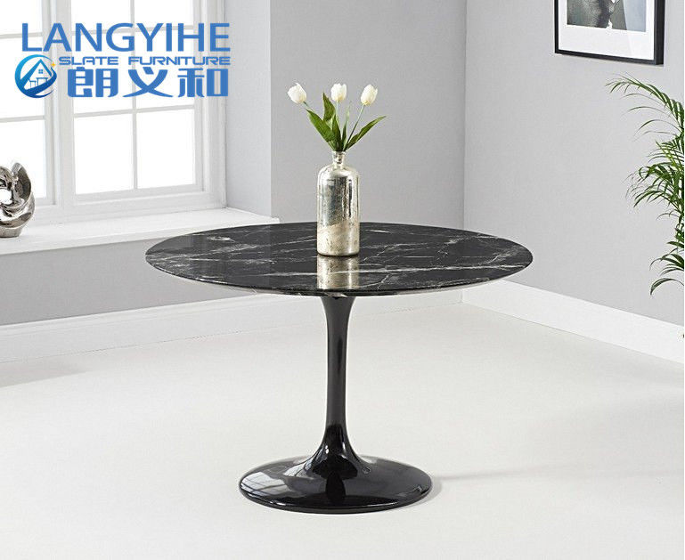 Table de salle à manger de marbre de série d'OEM 120cm mise pour le petit déjeuner