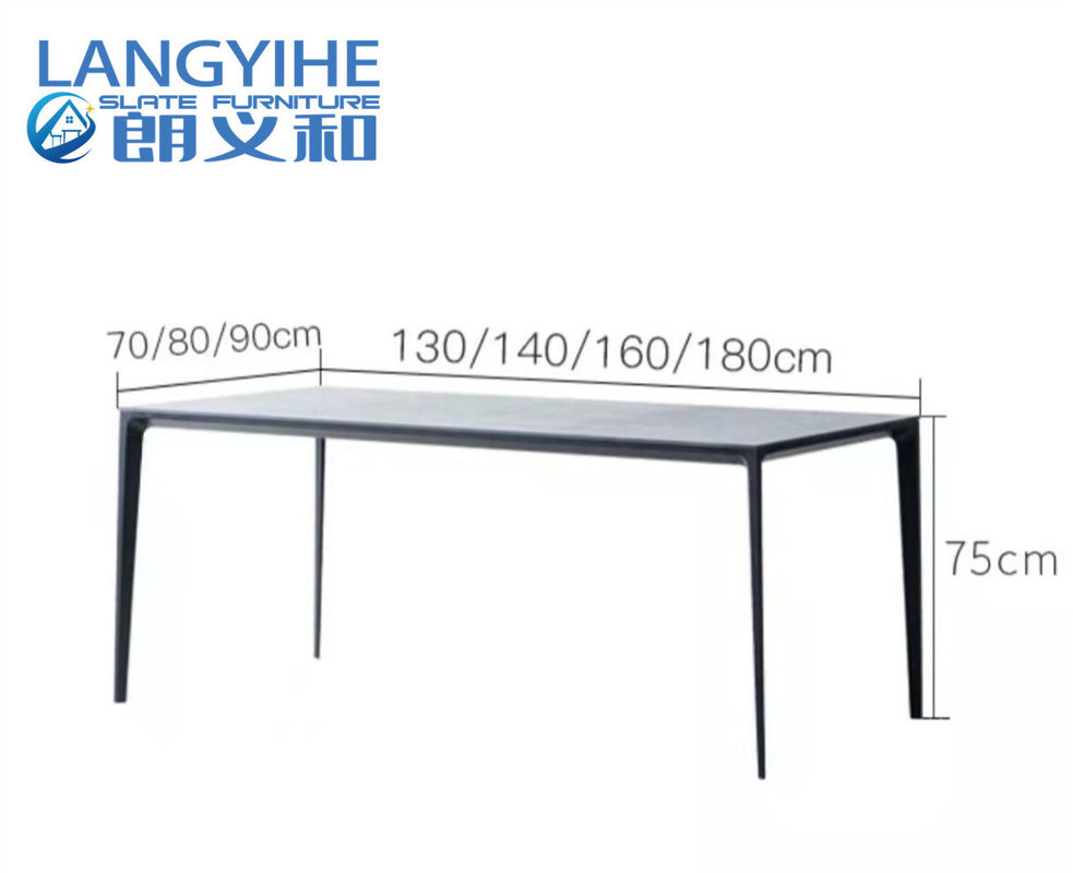 Table de salle à manger de marbre minimaliste à la maison 130x70cm de dalle de roche