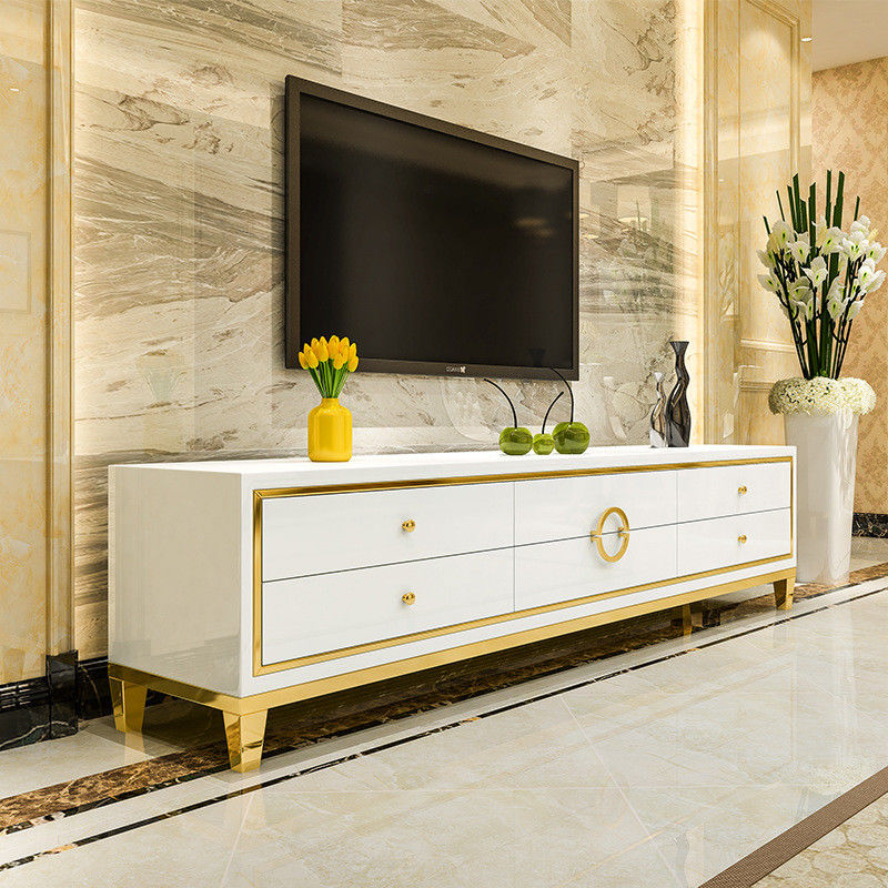 Le support et la table basse de l'acier inoxydable TV ont placé les meubles de luxe de salon
