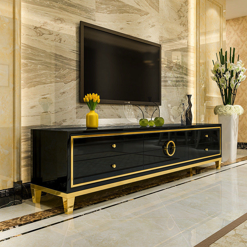 Le support et la table basse de l'acier inoxydable TV ont placé les meubles de luxe de salon