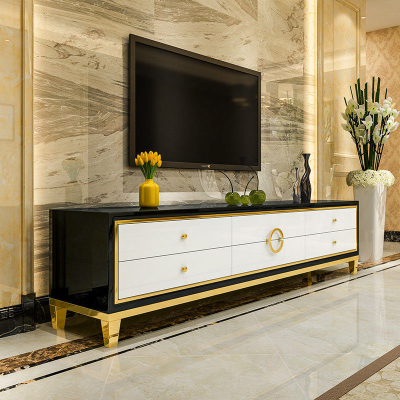 Le support et la table basse de l'acier inoxydable TV ont placé les meubles de luxe de salon