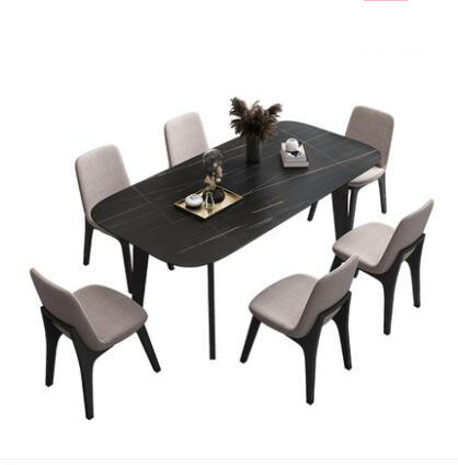 Moderne de luxe de lumière en bois minimaliste nordique de table de salle à manger pour 6 personnes