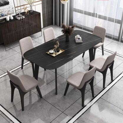 Moderne de luxe de lumière en bois minimaliste nordique de table de salle à manger pour 6 personnes