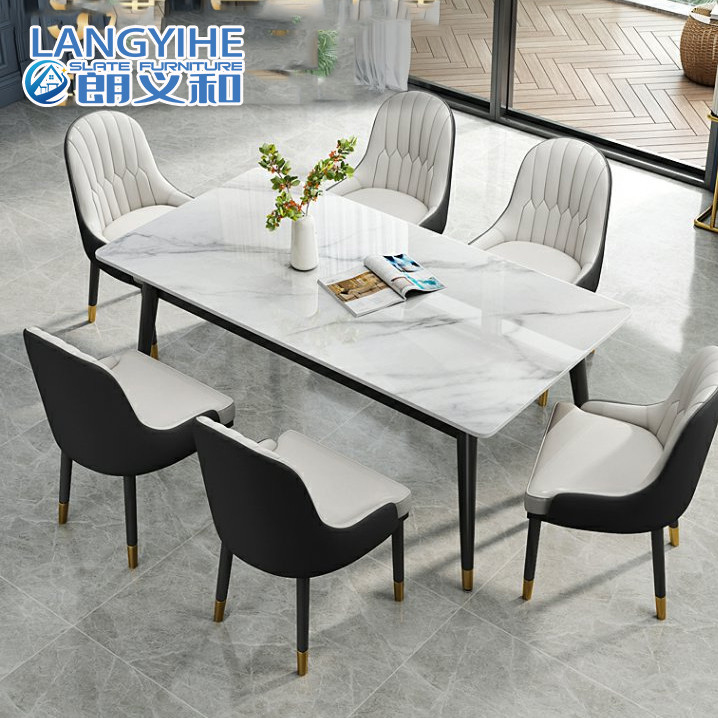 Table de salle à manger nordique de panneau de roche et ménage minimaliste de combinaison de chaise